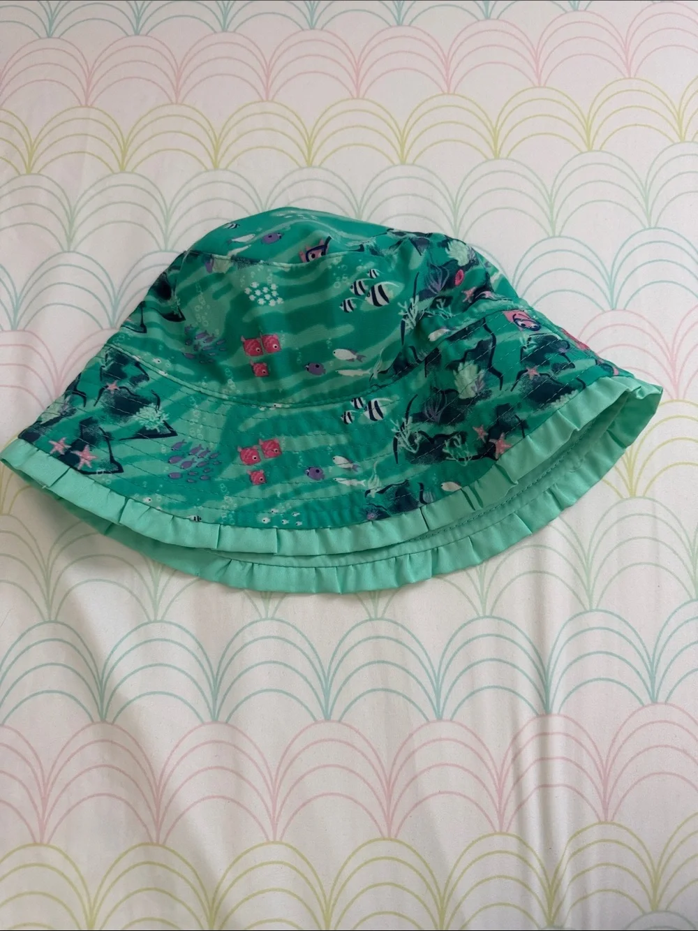 Kids Aqua Bucket Hat with Pink Accents by Vineyard Vines